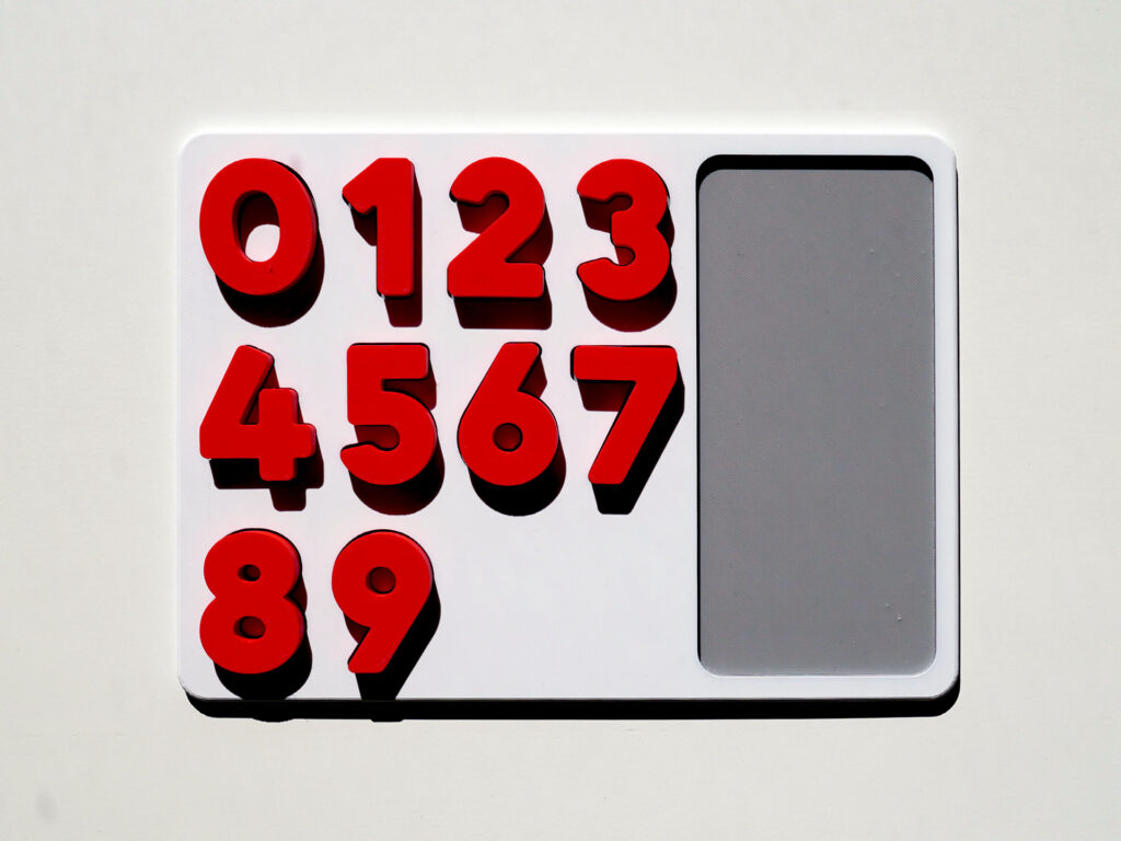 Completed number puzzle with all pieces in place – preschool counting toy for number learning and fine motor development