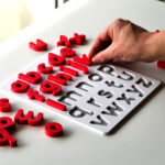 Royal Red lowercase alphabet puzzle for preschoolers – educational toy for early literacy and letter recognition.